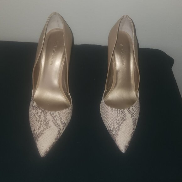 BCBGeneration nude snake-print d'orsay pointed-toe high heels. Size 8.5 women - Picture 1 of 11